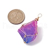 Electroplated Raw Rough Natural Quartz Crystal Big Pendants PALLOY-JF02622-02-3
