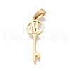 304 Stainless Steel Initial Pendants STAS-D019-09M-G-1