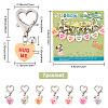 7Pcs 7 Colors Resin Heart with Word Hug Me Pendant Decorations HJEW-PH01620-2
