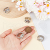 DELORIGIN 4Pcs 4 Styles Alloy Snap Rings for Women Men RJEW-DR0001-03A-4