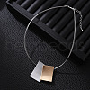 Matte Rectangle Alloy Pendant Necklaces for Women FS-WG1E175-01-1