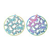 201 Stainless Steel Etched Metal Embellishments Pendants STAS-A113-06RC-1