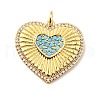 Brass Micro Pave Cubic Zirconia Pendants KK-E015-18G-2