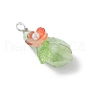 Electroplated Raw Natural Quartz Crystal Teardrop Copper Wire Wrapped Pendants PALLOY-JF03842-01-4