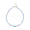 Lampwork Evil Eye & Glass Seed Beaded Necklace with 304 Stainless Steel Clasp for Women NJEW-JN04114-4
