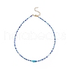 Lampwork Evil Eye & Glass Seed Beaded Necklace with 304 Stainless Steel Clasp for Women NJEW-JN04114-4