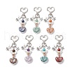 Natural Amethyst & Green Aventurine & Tiger Eye & Lapis Lazuli & Red Aventurine & Red Jasper & Synthetic Turquoise Chips Wishing Bottle Pendant Decorations HJEW-JM02774-2