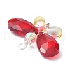 5Pcs 5 Color Glass Pendants PALLOY-TA00052-4