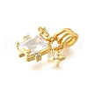 Brass Micro Pave Cubic Zirconia Pendants KK-V008-28G-2