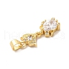 Rack Plating Brass Micro Pave Cubic Zirconia Pendants KK-B068-21G-03-3