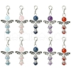 20Pcs 5 Styles Angel Natural Carnelian & Rose Quartz & Quartz & Lapis Lazuli & Amethyst Pendant Decorations HJEW-FS00014-1