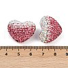 Gradient Color Heart Shaped Polymer Clay Rhinestone Beads CLAY-NH0002-03A-3