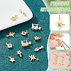 BENECREAT 12Pcs 6 Styles Brass Cubic Zirconia Pendants KK-BC0013-60-4