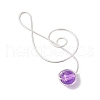 8Pcs Drawbench Transparent Glass Copper Wire Wrapped Pendants PALLOY-JF03211-4