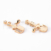 Brass Micro Pave Clear Cubic Zirconia Pendants KK-T062-88G-NF-2