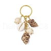 Ocean Style Natural Shell with Synthetic Turquoise Keychains KEYC-JKC01231-04-2