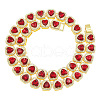 Alloy Crystal Rhinestone & Heart Glass Square Link Chain Tennis Necklaces FS-WG8A429-07-3