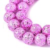 Electroplated Natural Lava Rock Beads Strands G-A263-A02-01-4