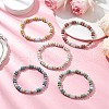 Natural Lava Rock & Synthetic Aqua Terra Jasper & Natural Aquamarine Beads Strethch Bracelets BJEW-JB11666-1