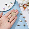 12Pcs 2 Styles Natural Abalone Shell/Paua Shell Copper Wire Wrapped Connector Charms PALLOY-AB00261-3
