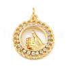 Brass Micro Pave Clear Cubic Zirconia Pendants KK-U007-01G-05-1