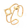 Moon 304 Stainless Steel Cuff Ring Components STAS-T066-42G-1