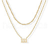 304 Stainless Steel Figure Pendant Double Layer Necklaces for Women FS-WGF1C2D-01-1