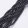 Natural Black Onyx Round Beads Strands X-GSR4mmC097-1