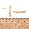 Stick Brass Micro Pave Cubic Zirconia Stud Earrings for Women EJEW-G428-19G-02-5