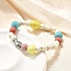 Porcelain Beads & Synthetic Howlite Beads Stretch Bracelets for Women BJEW-D307-02C-5