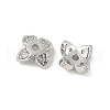Brass Micro Pave Clear Cubic Zirconia Bead Caps KK-V015-05P-1