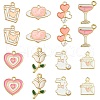 16Pcs 8 Styles Valentine's Day Alloy Enamel Pendants ENAM-FS0001-64-1