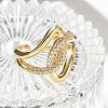 Brass Micro Pave Cubic Zirconia Adjustable Cuff Rings RJEW-C130-02G-2