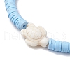 Flat Round Handmade Polymer Clay Heishi Beaded Stretch Bracelets BJEW-JB11802-01-3