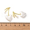 Cherry Brass Stud Earrings EJEW-V017-01B-G-5