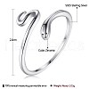 Anti-Tarnish Rhodium Plated 925 Sterling Silver Cuff Rings RJEW-BB56107-5
