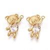 304 Stainless Steel Micro Pave Cubic Zirconia Pendants STAS-N109-172G-1