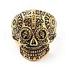 316 Stainless Steel Skull with Cross Finger Ring RJEW-C030-02F-AG-2