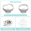 Unicraftale DIY Blank Dome Flat Round Finger Ring Making Kit DIY-UN0004-51-5