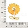 Spray Printed Alloy Rhinestone Brooches JEWB-P023-04G-3