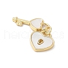 Brass Pave Natural White Shell Pendants KK-S522-15G-2