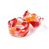 Resin Wave Cuff Ring RJEW-T022-011-4