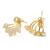 Cubic Zirconia Teardrop Front Back Stud Earrings EJEW-Q770-04G-2