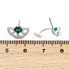 S925 Sterling Silver Cubic Zirconia Stud Earrings EJEW-V019-01P-5