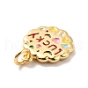 Rack Plating Brass Micro Pave Cubic Zirconia Pendants KK-M230-36G-4