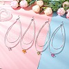 4Pcs 4 Colors Acrylic Heart Pendant ABS Plastic Imitation Pearl & Glass Seed Beaded Double Layer Necklaces NJEW-JN05290-1