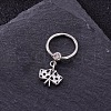 316L Stainless Steel Micro Pave Cubic Zirconia Hoop Nose Rings with Charms WG352E4-18-1