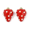 Brass Enamel Pendants KK-R224-06G-1