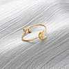 304 Stainless Steel Open Cuff Ring for Women RJEW-A071-01A-G-1