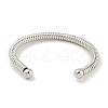 Non-Tarnish Telephone Wire Style 304 Stainless Steel Cuff Bangles BJEW-P331-05P-3